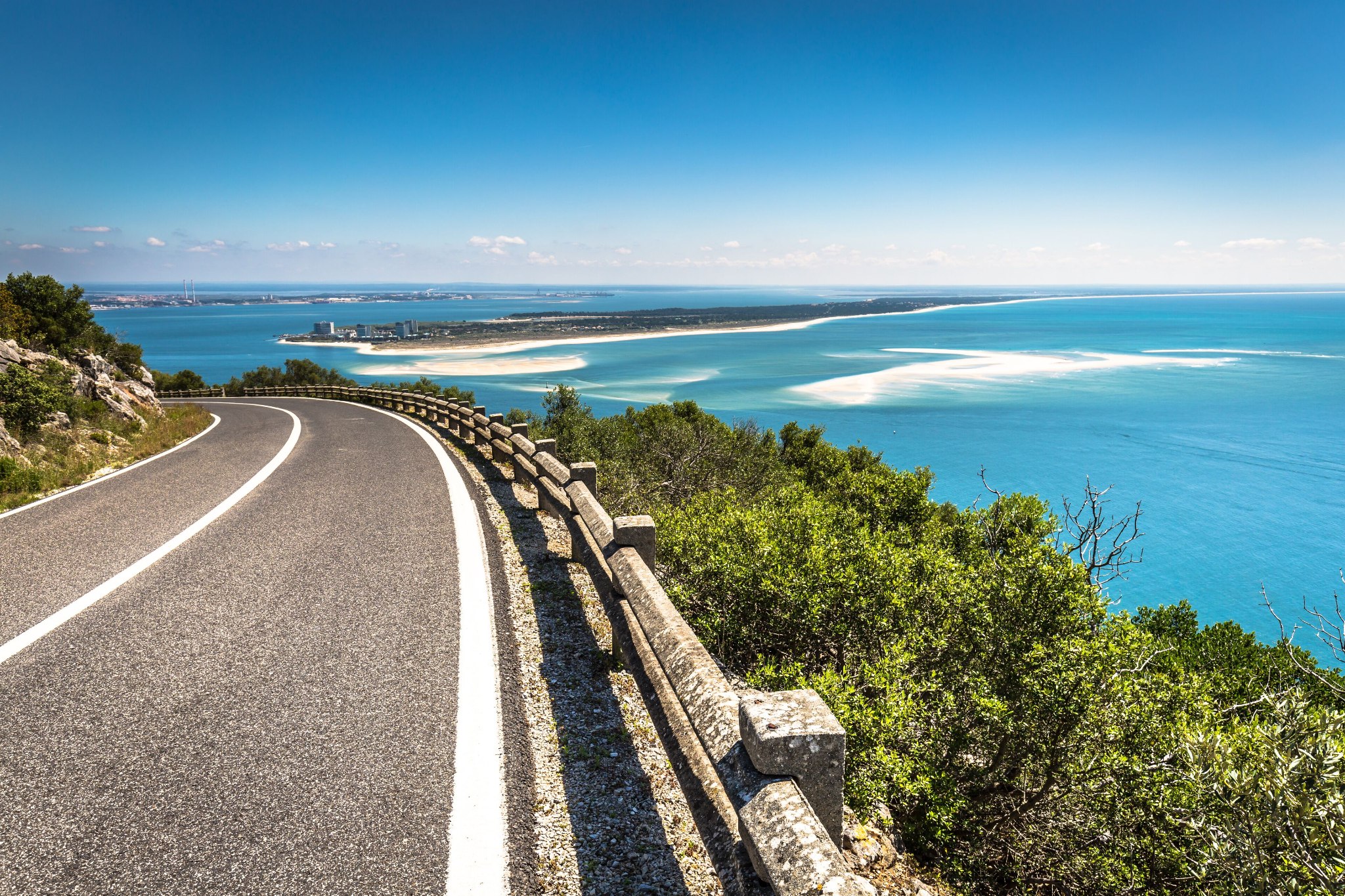 View of the Arrábida coast from a scenic viewpoint