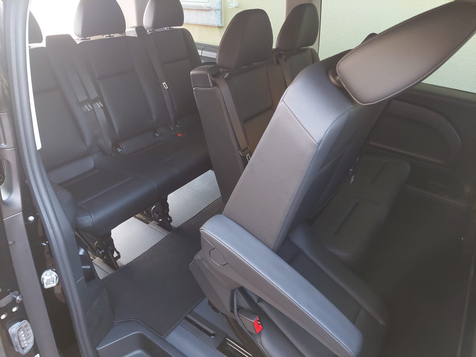Interior of the van with comfortable passenger seating